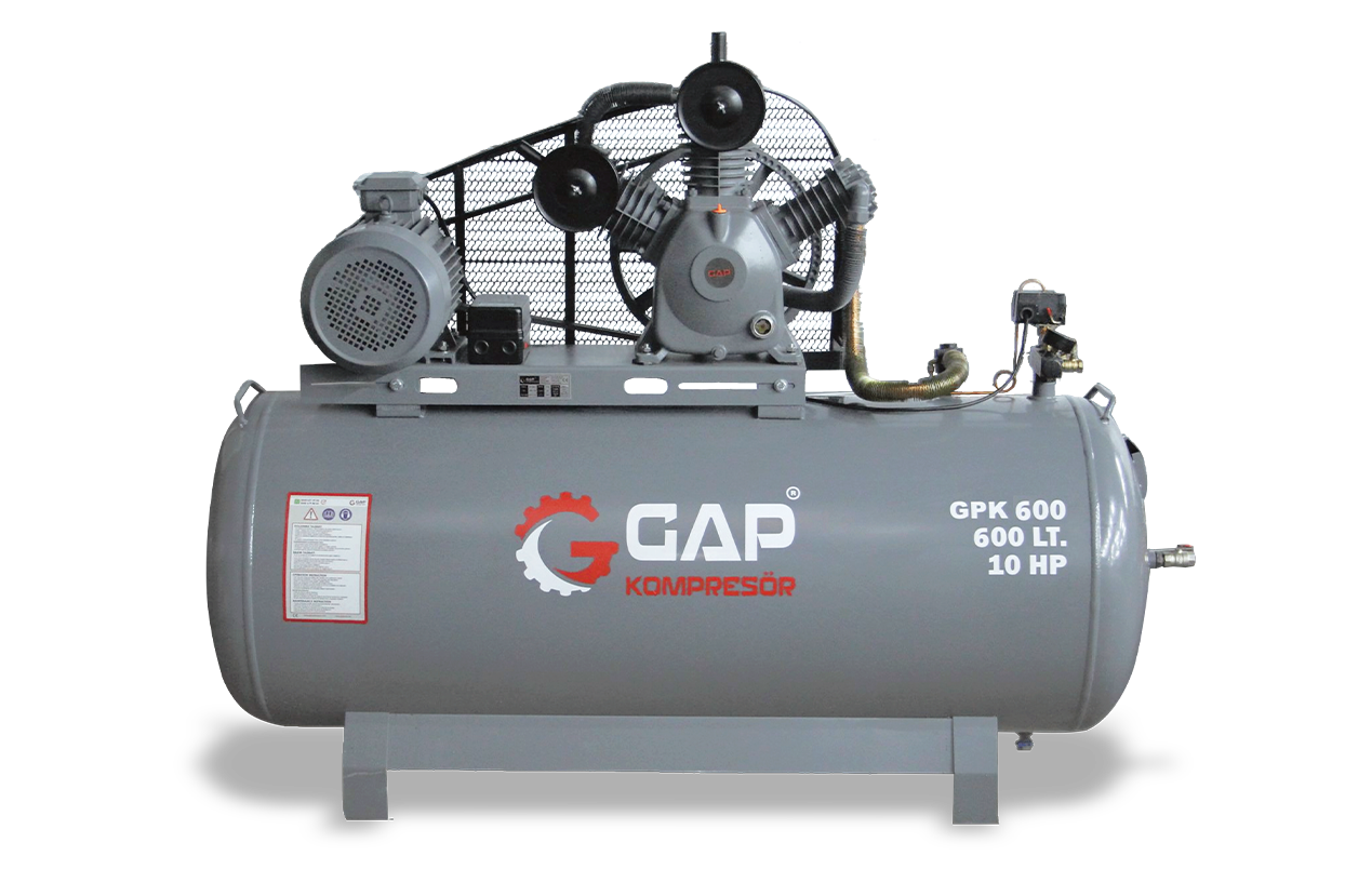 600 LT 3 Kafa 12 Bar 10 HP Pistonlu Hava Kompresörü