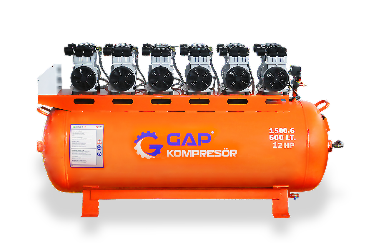 500 LT 1500x6 W Sessiz ve Yağsız Hava Kompresörü