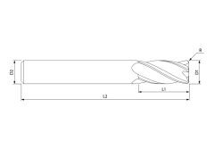 Köşe Radüslü Standart Freze 10 mm x 0.5 r