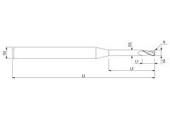 Mikro Köşe Radüslü Freze 2 mm x 30L x 0.2r